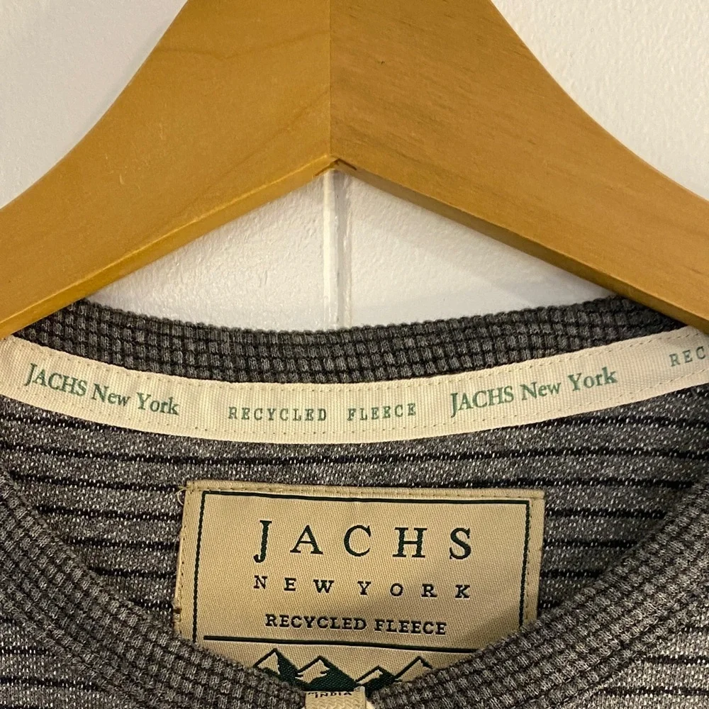 Preppy Fleece Crewneck Sweater Recycled Cotton Sustainable Charcoal Gray Medium